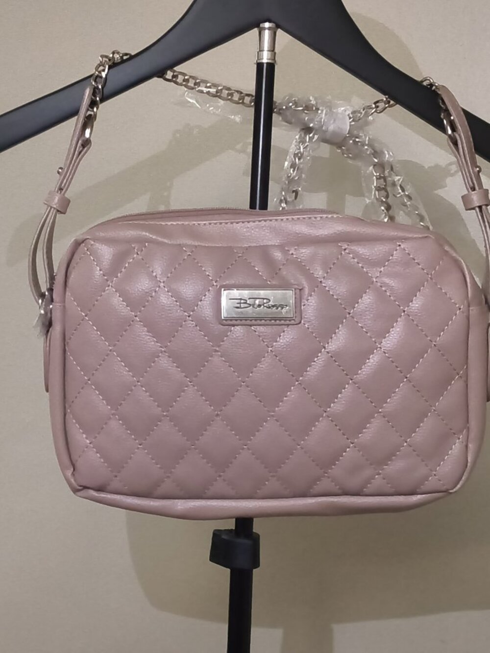 Bella Russo Quilted Shoulder Bag – Chain Strap & Paisley Lining